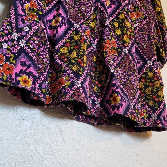 Vintage 60's Floral Dress, Long Sleeve, Cotton - Picture 12 of 14